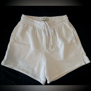Abercrombie & Fitch Fold Over Fleece Shorts XS White